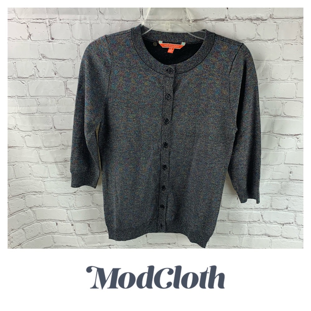 Modcloth Multicolor Sparkly Iridescent Cardigan